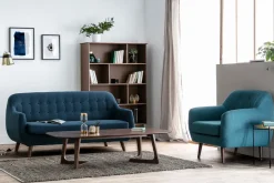 Store Miliboo Sofá diseño 3 plazas azul YNOK