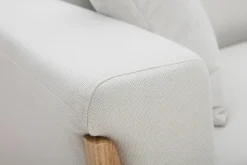 Clearance Miliboo Sofá diseño 3 plazas blanco roto patas madera FJORD