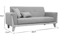Clearance Miliboo Sofá diseño 3 plazas blanco roto patas madera FJORD