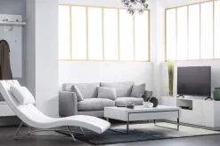 Discount Miliboo Sofá diseño 3 plazas diseño gris claro VOLUPT