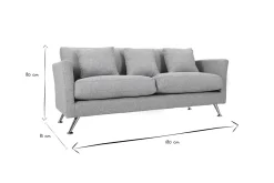 Discount Miliboo Sofá diseño 3 plazas diseño gris claro VOLUPT