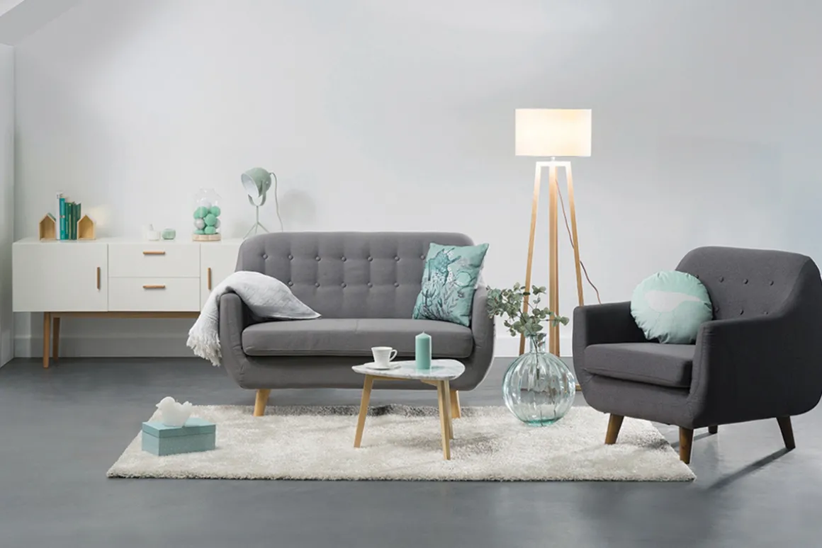 Cheap Miliboo Sofá diseño 2 plazas gris antracita YNOK