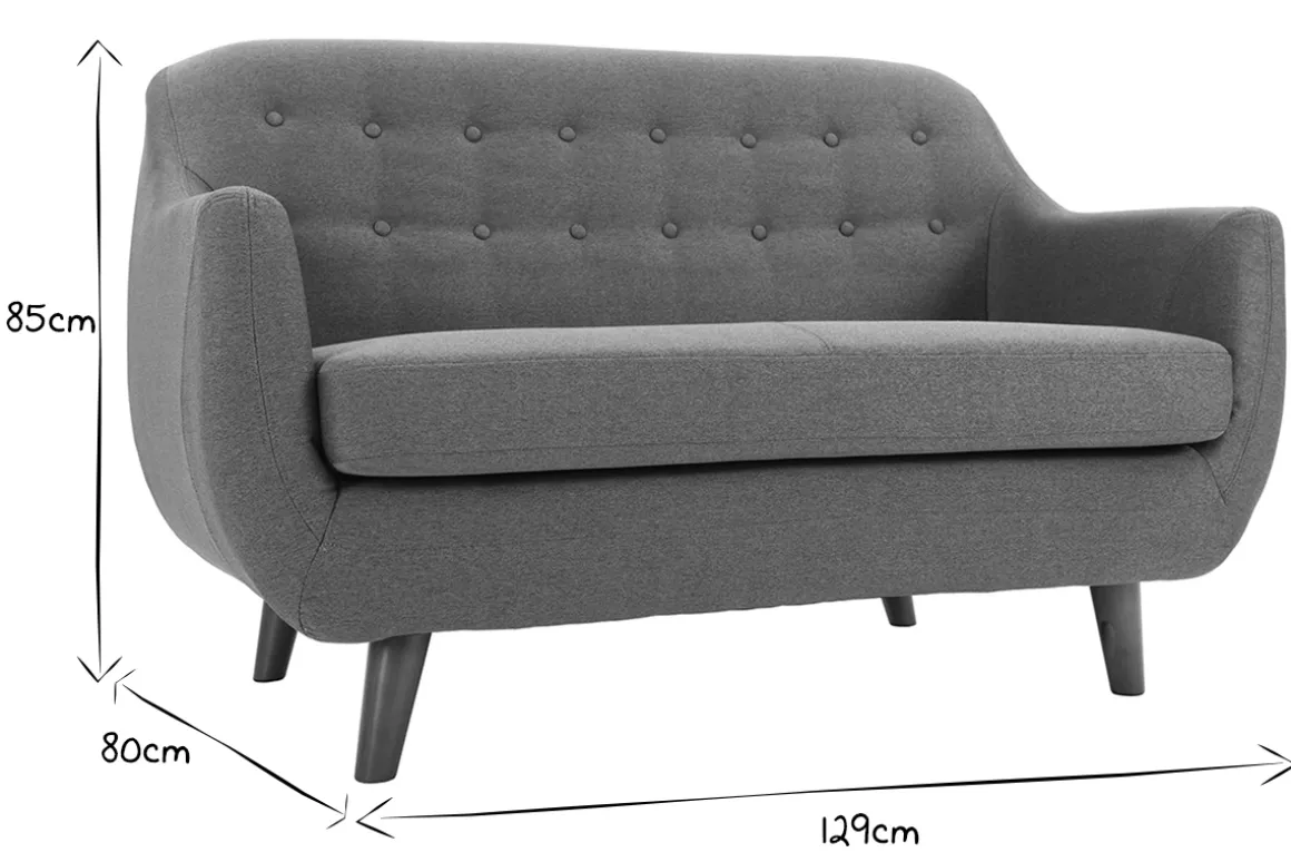 Cheap Miliboo Sofá diseño 2 plazas gris antracita YNOK