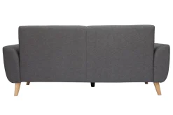 Flash Sale Miliboo Sofá diseño 3 plazas tejido gris oscuro patas roble EKTOR
