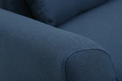 Best Miliboo Sofá diseño 3 plazas tejido azul patas roble EKTOR