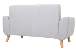 Clearance Miliboo Sofá diseño 2 plazas tejido gris y patas en roble EKTOR