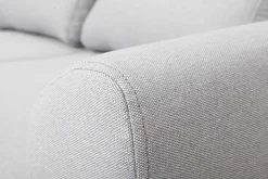 Clearance Miliboo Sofá diseño 2 plazas tejido gris y patas en roble EKTOR