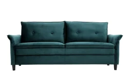 Clearance Miliboo Sofá en terciopelo azul petróleo 3 plazas CLIFF