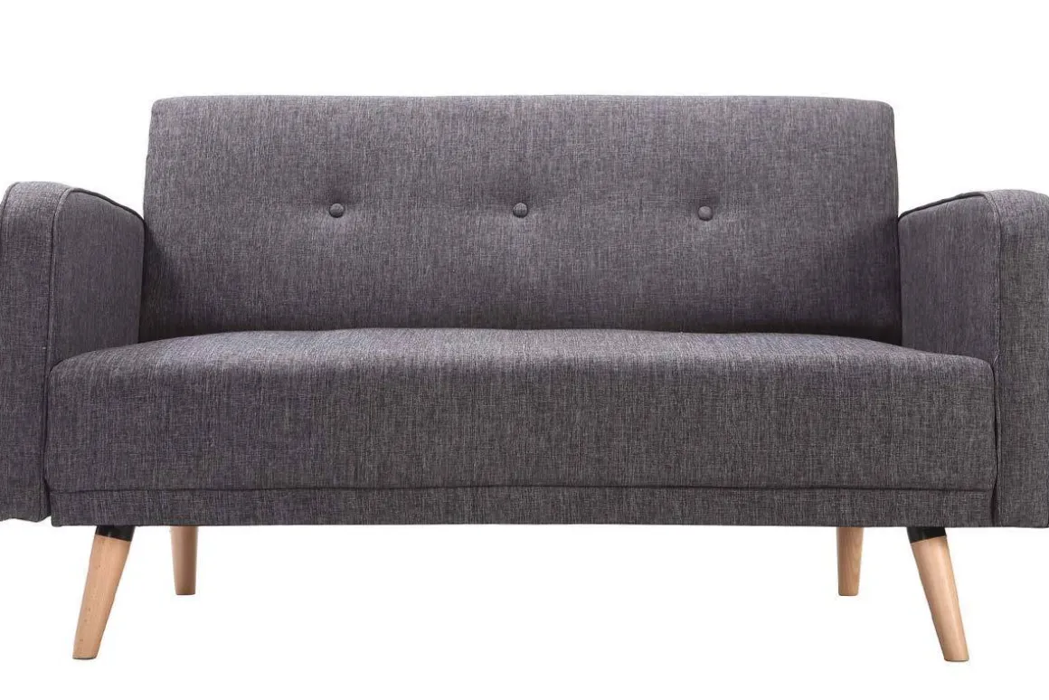 Flash Sale Miliboo Sofá escandinavo 2 plazas gris oscuro ULLA