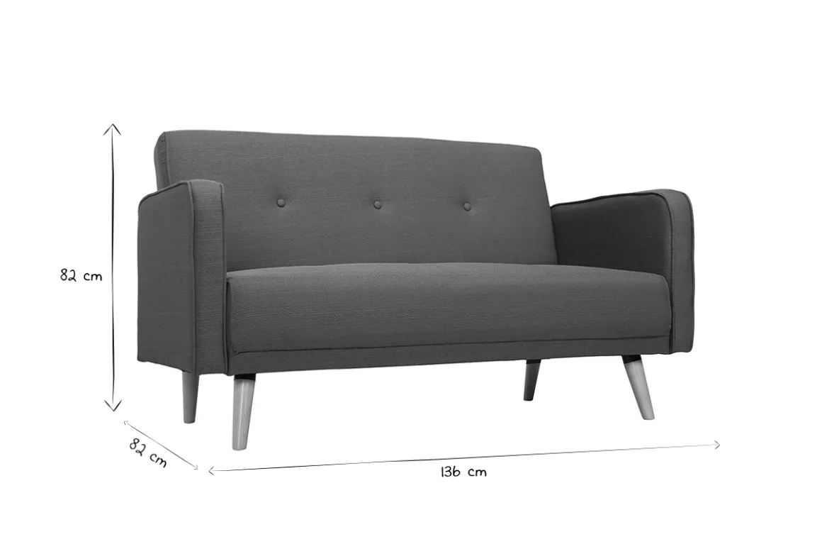 Flash Sale Miliboo Sofá escandinavo 2 plazas gris oscuro ULLA