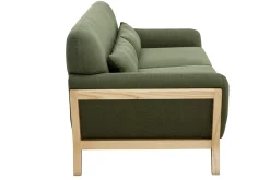 Shop Miliboo Sofá escandinavo 3 plazas gris patas madera YOKO