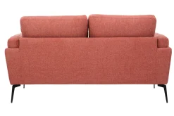 Discount Miliboo Sofá moderno 2 plazas de tela efecto aterciopelado texturizado terracota y metal negro MOSCO