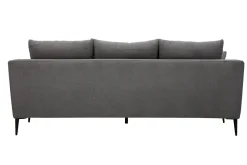 Outlet Miliboo Sofá moderno 3 plazas de tejido efecto aterciopelado gris y metal negro JERRY