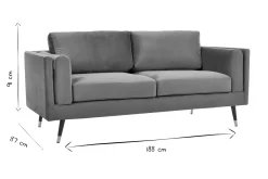 Sale Miliboo Sofá moderno 2-3 plazas de terciopelo amarillo, madera negra y metal dorado STING