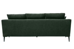 Fashion Miliboo Sofá moderno 3 plazas de tejido efecto aterciopelado caqui y metal negro JERRY