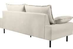 Flash Sale Miliboo Sofá moderno 3 plazas de tejido efecto aterciopelado texturizado beige y metal negro DORY