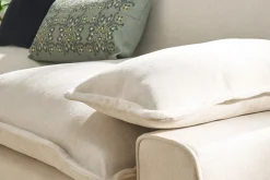 Flash Sale Miliboo Sofá moderno 3 plazas de tejido efecto aterciopelado texturizado beige y metal negro DORY