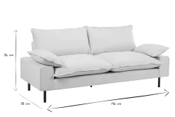 Flash Sale Miliboo Sofá moderno 3 plazas de tejido efecto aterciopelado texturizado beige y metal negro DORY