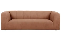 Flash Sale Miliboo Sofá moderno 3-4 plazas de tejido efecto aterciopelado terracota - OLIVEIRO