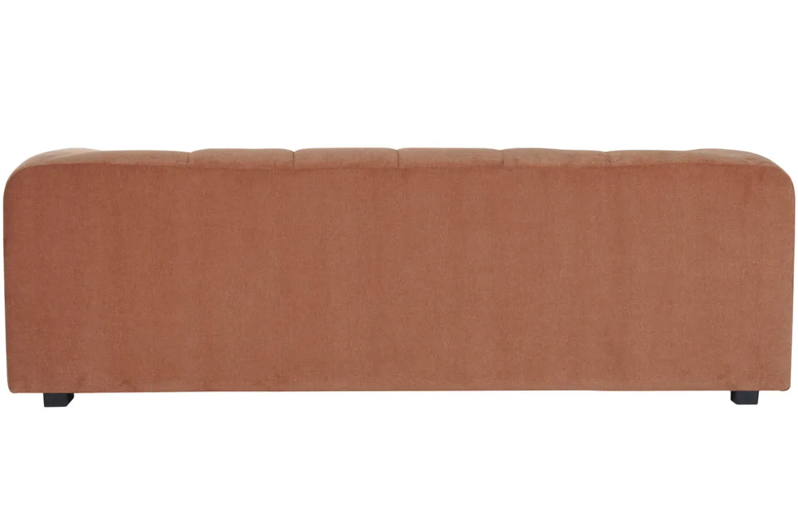 Flash Sale Miliboo Sofá moderno 3-4 plazas de tejido efecto aterciopelado terracota - OLIVEIRO