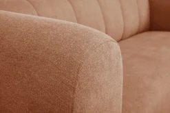 Flash Sale Miliboo Sofá moderno 3-4 plazas de tejido efecto aterciopelado terracota - OLIVEIRO