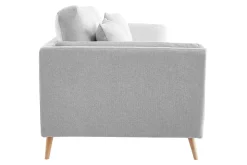 Shop Miliboo Sofá moderno 3 plazas en tejido gris claro VOGUE