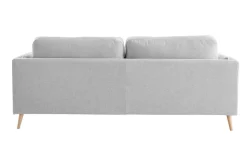 Shop Miliboo Sofá moderno 3 plazas en tejido gris claro VOGUE