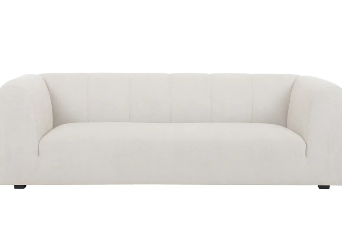 Fashion Miliboo Sofá moderno de tela beige 4 plazas OLIVEIRO