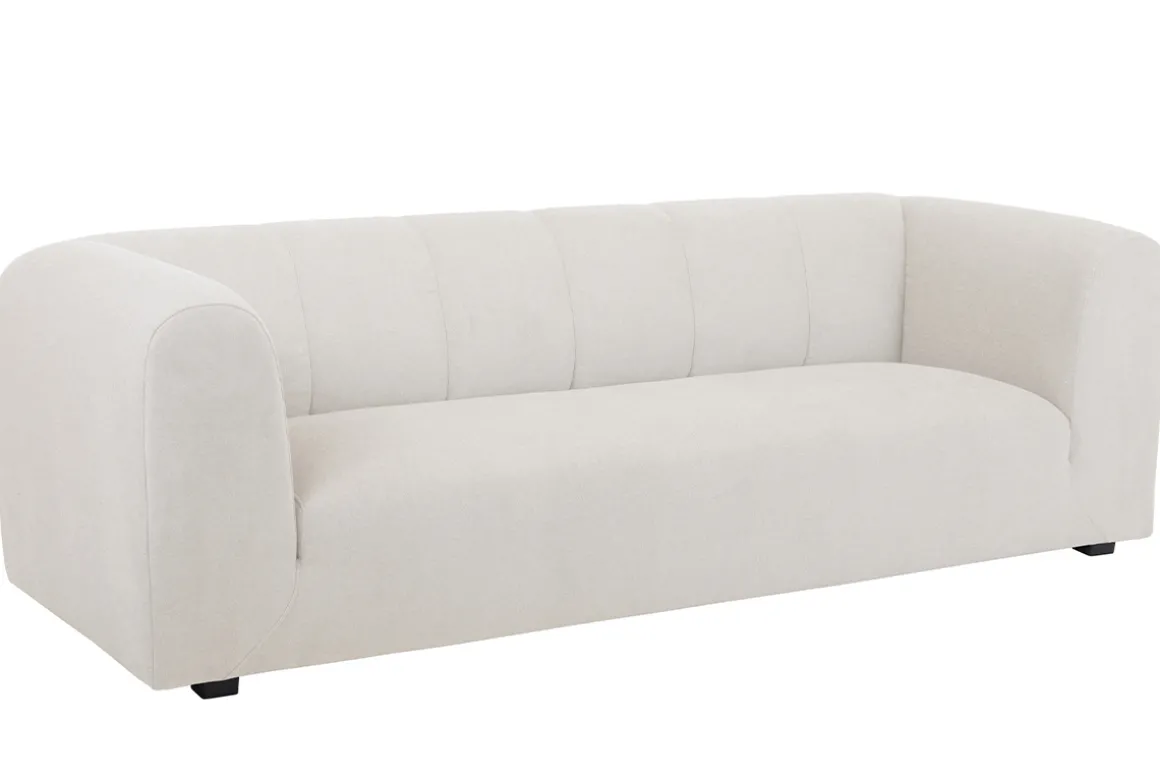 Fashion Miliboo Sofá moderno de tela beige 4 plazas OLIVEIRO