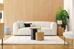 Fashion Miliboo Sofá moderno de tela beige 4 plazas OLIVEIRO