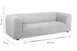 Fashion Miliboo Sofá moderno de tela beige 4 plazas OLIVEIRO