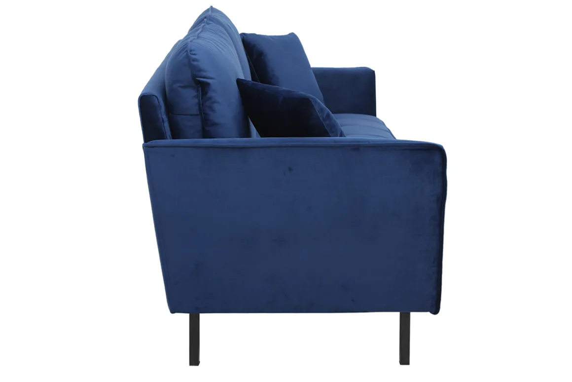 Best Miliboo Sofá moderno en terciopelo azul 3 plazas BEKA