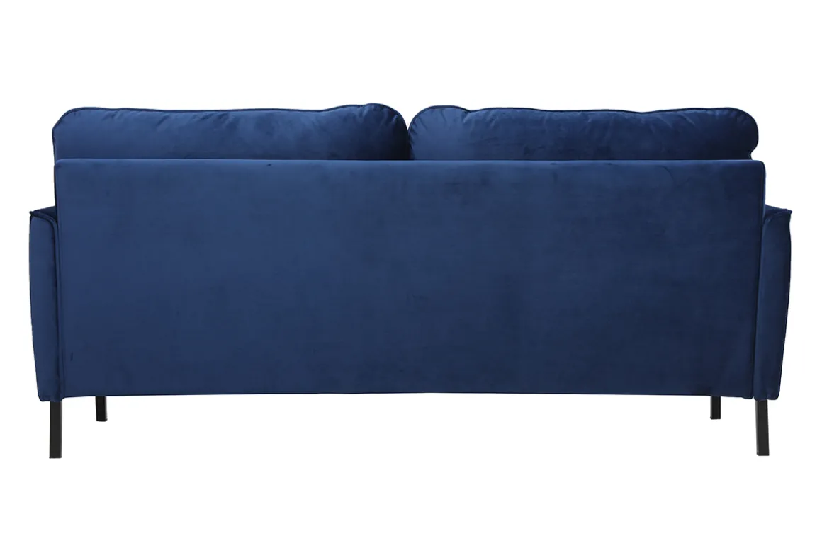 Best Miliboo Sofá moderno en terciopelo azul 3 plazas BEKA