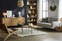 Hot Miliboo Sofá moderno 3 plazas de tejido efecto aterciopelado texturizado gris MOSCO