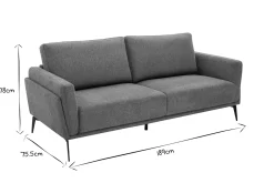 Hot Miliboo Sofá moderno 3 plazas de tejido efecto aterciopelado texturizado gris MOSCO