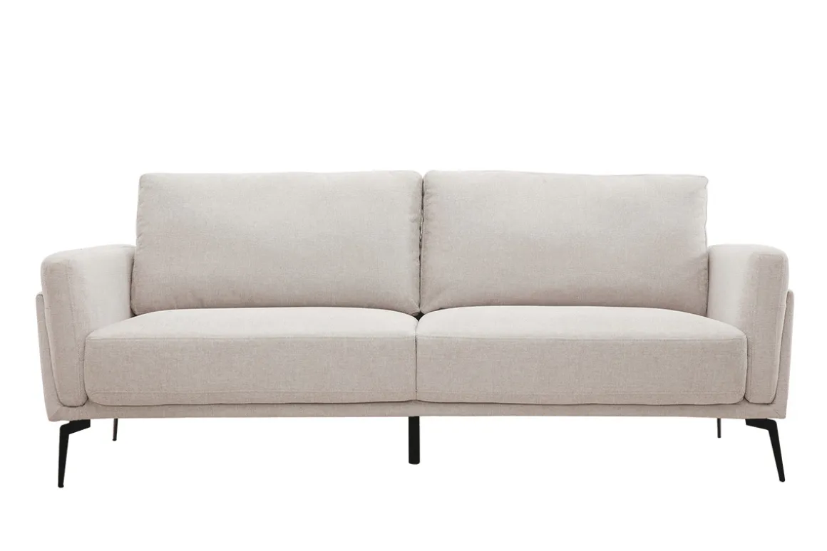 Cheap Miliboo Sofá moderno 3 plazas de tejido efecto aterciopelado texturizado beige MOSCO