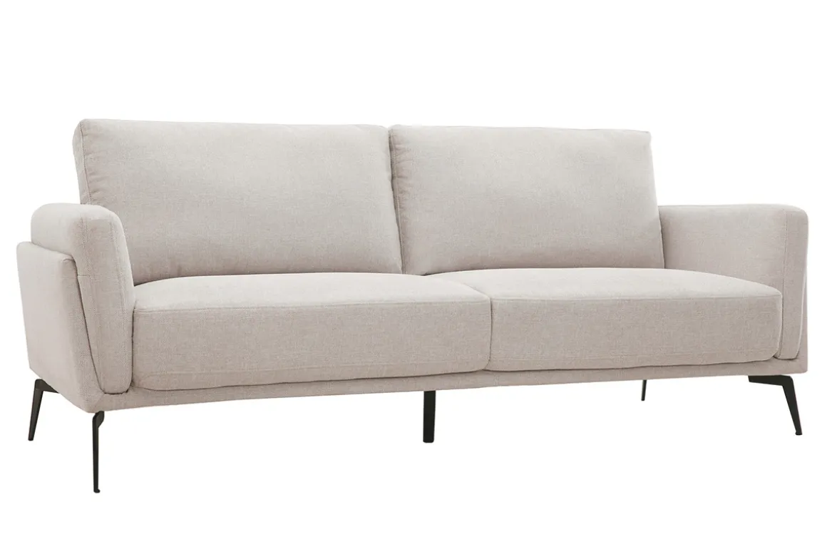 Cheap Miliboo Sofá moderno 3 plazas de tejido efecto aterciopelado texturizado beige MOSCO