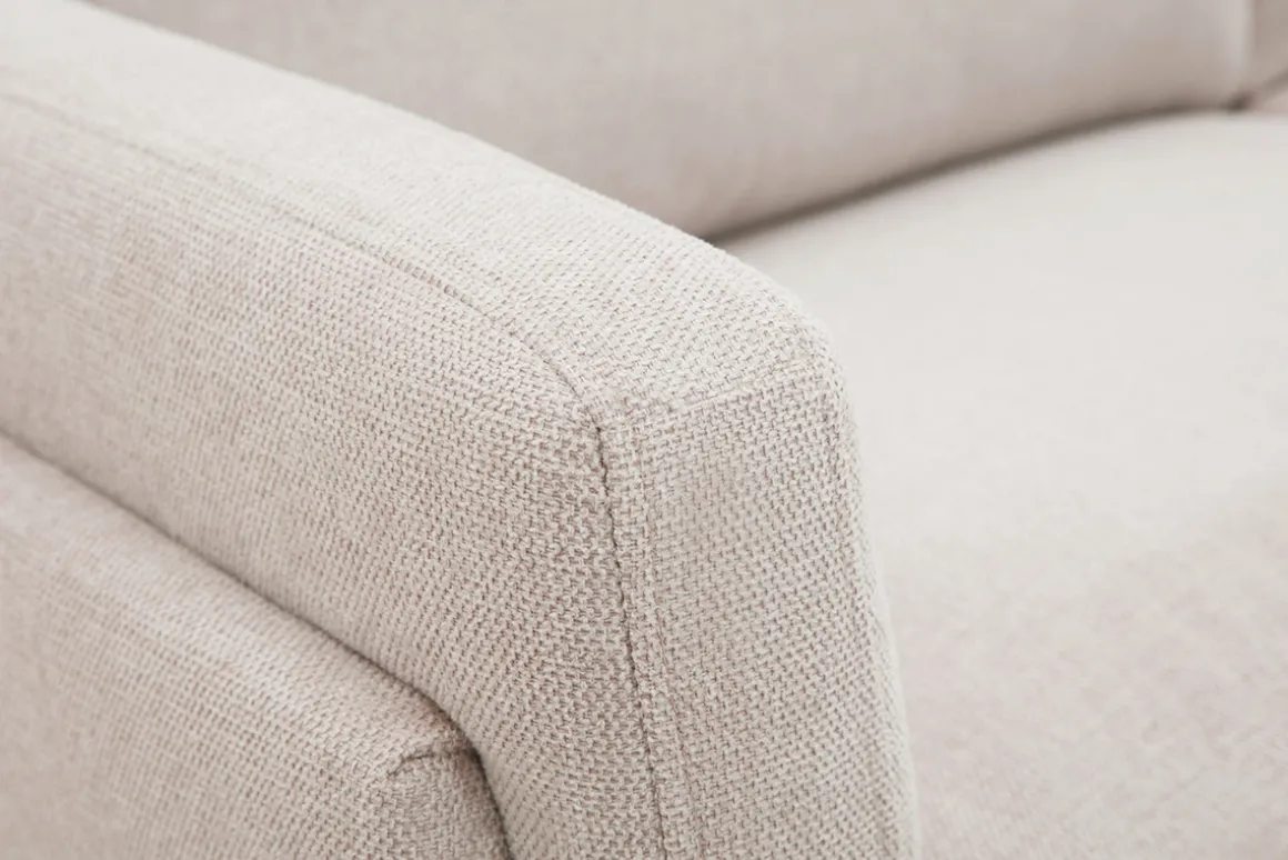 Cheap Miliboo Sofá moderno 3 plazas de tejido efecto aterciopelado texturizado beige MOSCO