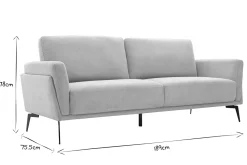 Cheap Miliboo Sofá moderno 3 plazas de tejido efecto aterciopelado texturizado beige MOSCO