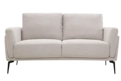 Fashion Miliboo Sofá moderno 2 plazas de tejido efecto aterciopelado texturizado beige MOSCO
