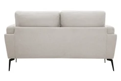 Fashion Miliboo Sofá moderno 2 plazas de tejido efecto aterciopelado texturizado beige MOSCO