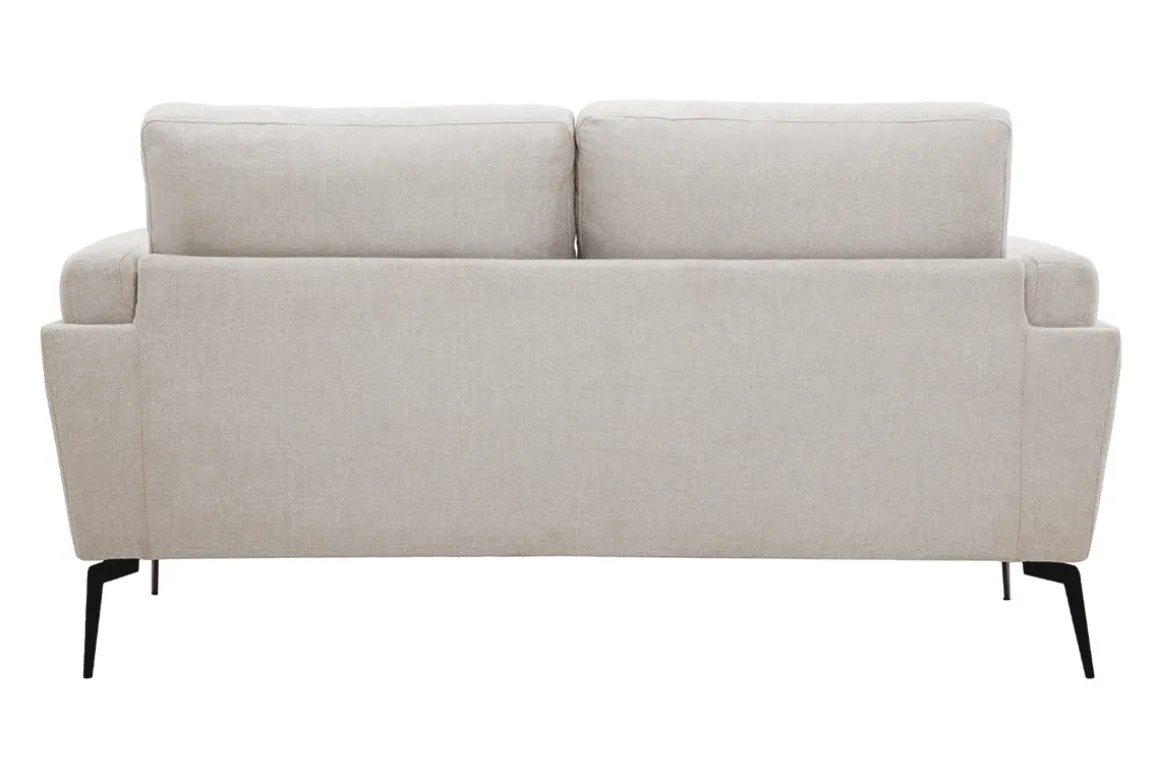 Fashion Miliboo Sofá moderno 2 plazas de tejido efecto aterciopelado texturizado beige MOSCO