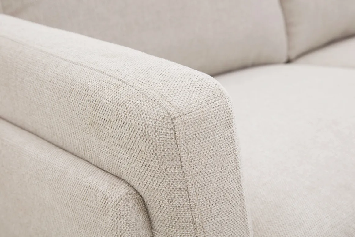Fashion Miliboo Sofá moderno 2 plazas de tejido efecto aterciopelado texturizado beige MOSCO
