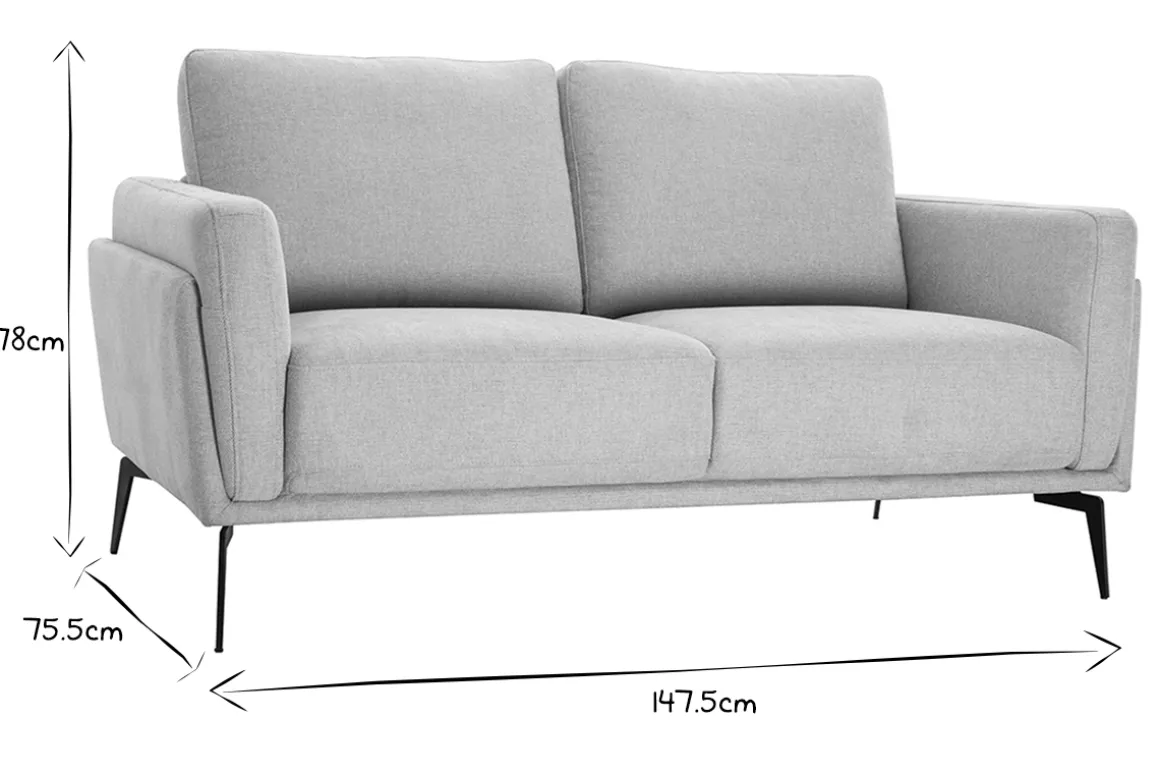 Fashion Miliboo Sofá moderno 2 plazas de tejido efecto aterciopelado texturizado beige MOSCO