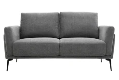 Fashion Miliboo Sofá moderno 2 plazas de tejido efecto aterciopelado texturizado gris MOSCO