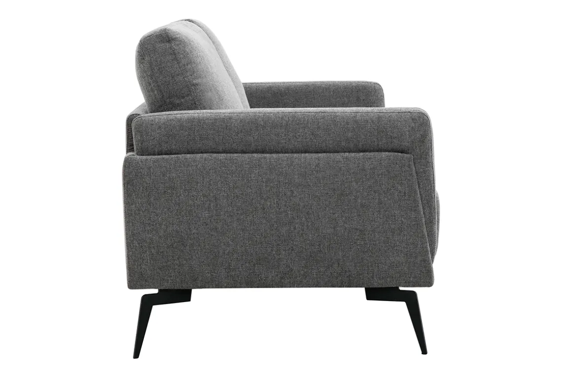 Fashion Miliboo Sofá moderno 2 plazas de tejido efecto aterciopelado texturizado gris MOSCO