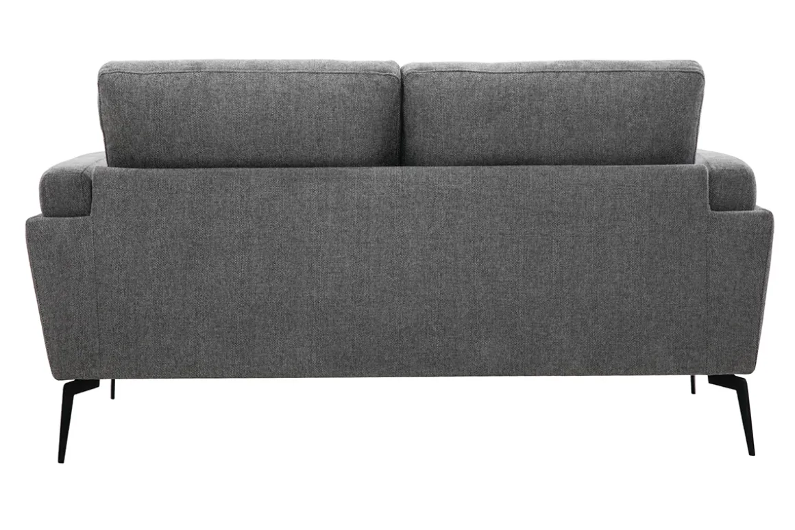 Fashion Miliboo Sofá moderno 2 plazas de tejido efecto aterciopelado texturizado gris MOSCO
