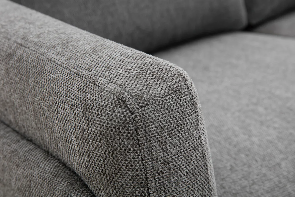 Fashion Miliboo Sofá moderno 2 plazas de tejido efecto aterciopelado texturizado gris MOSCO