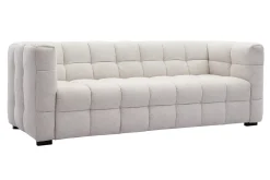 Shop Miliboo Sofá moderno 3 plazas de tejido efecto aterciopelado texturizado beige CORTO