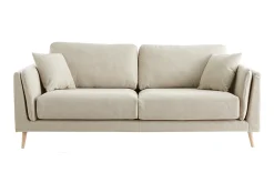 Best Sale Miliboo Sofá moderno 3 plazas de tela beige natural VOGUE